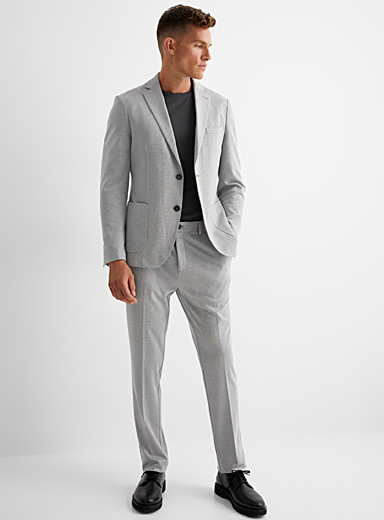 Light grey knit suit Semi-slim fit ...